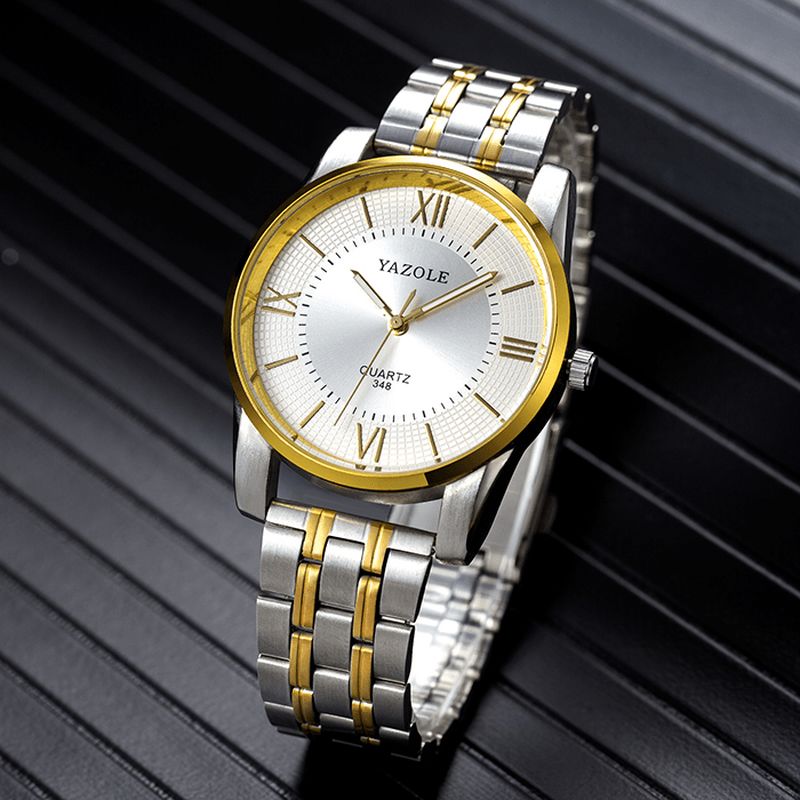 Yazole 348 Full Steel Męskie Moda Business Style Liminous Display Quartz Watch