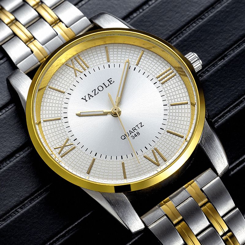 Yazole 348 Full Steel Męskie Moda Business Style Liminous Display Quartz Watch