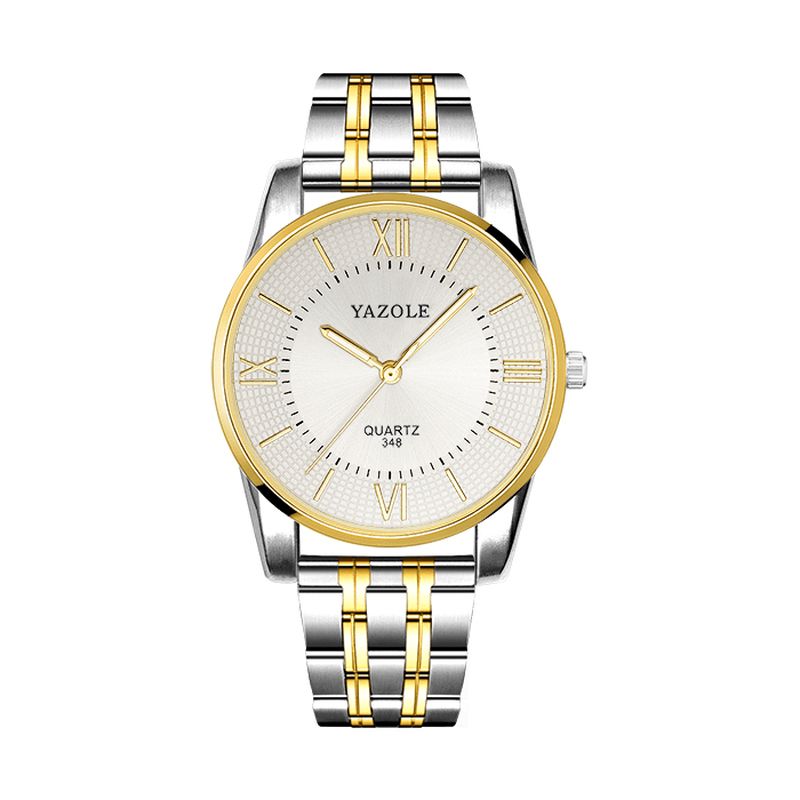 Yazole 348 Full Steel Męskie Moda Business Style Liminous Display Quartz Watch