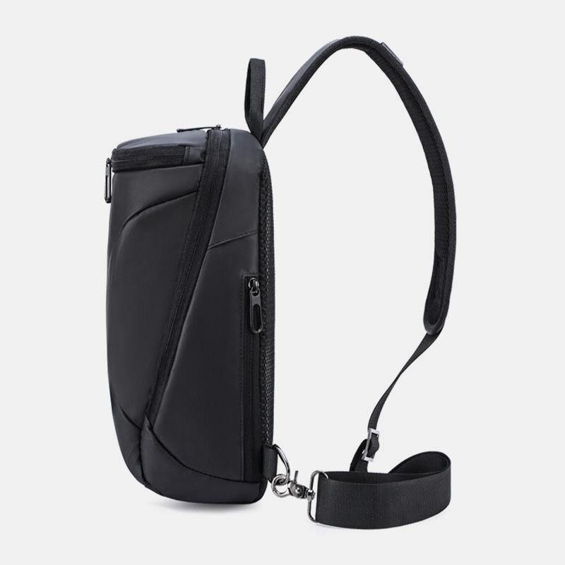 Mężczyźni Oxford Usb Ładowanie Anti-Theft Torba Na Klatkę Piersiowa Wszechstronna Duża Pojemność Wodoodporna Nocna Odblaskowa Taśma Design Crossbody Torby