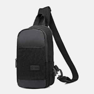 Mężczyźni Oxford Wodoodporna Torba Na Klatkę Piersiową Usb O Dużej Pojemności Messenger Crossbody Bag