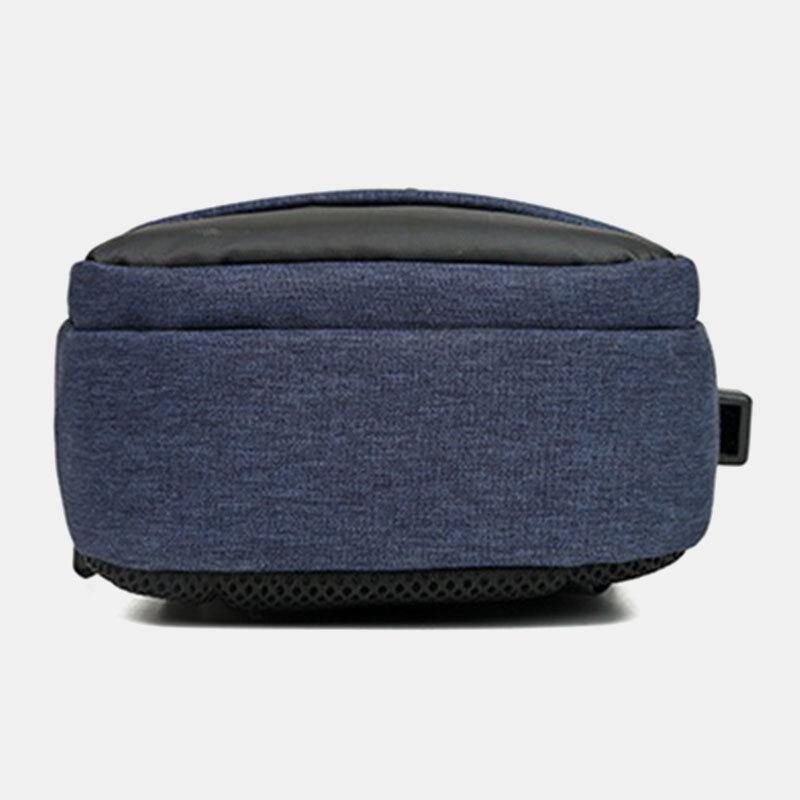 Mężczyźni Oxford Wodoodporna Torba Na Klatkę Piersiową Usb O Dużej Pojemności Messenger Crossbody Bag