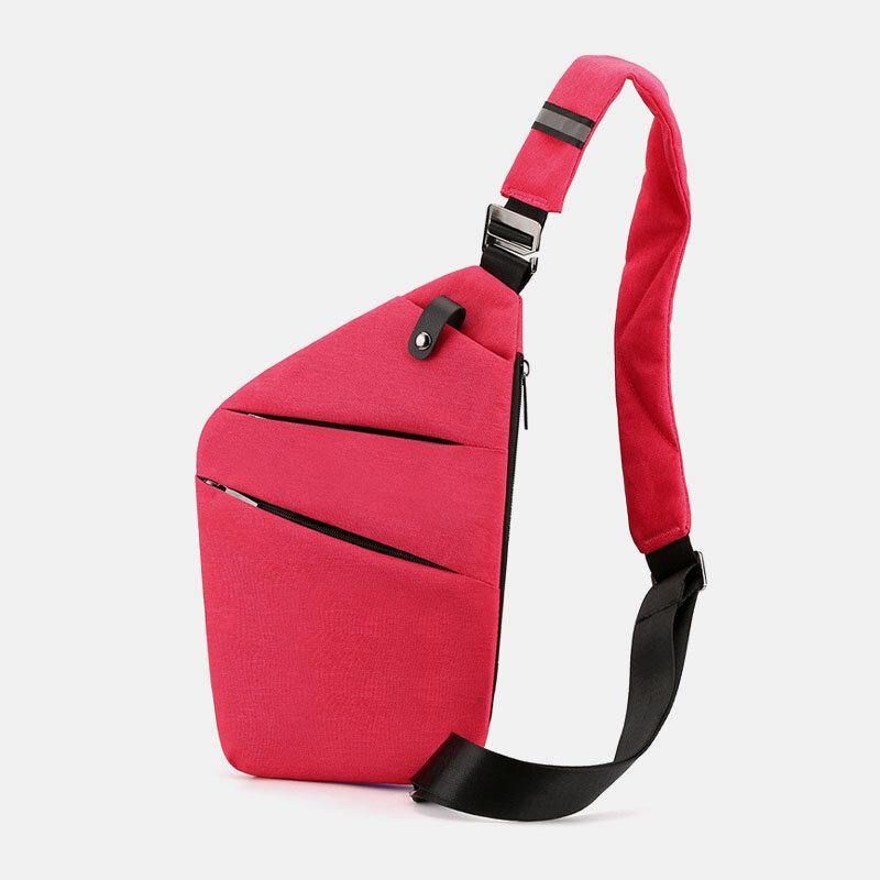 Męska Luminous Oxford Multi-Kieszenie Duża Pojemność Antykradzieżowa Wodoodporna Torba Crossbody Torba Na Klatkę Piersiową Torba Na Ramię