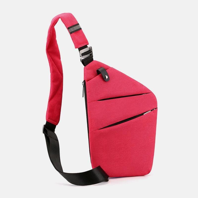 Męska Luminous Oxford Multi-Kieszenie Duża Pojemność Antykradzieżowa Wodoodporna Torba Crossbody Torba Na Klatkę Piersiową Torba Na Ramię