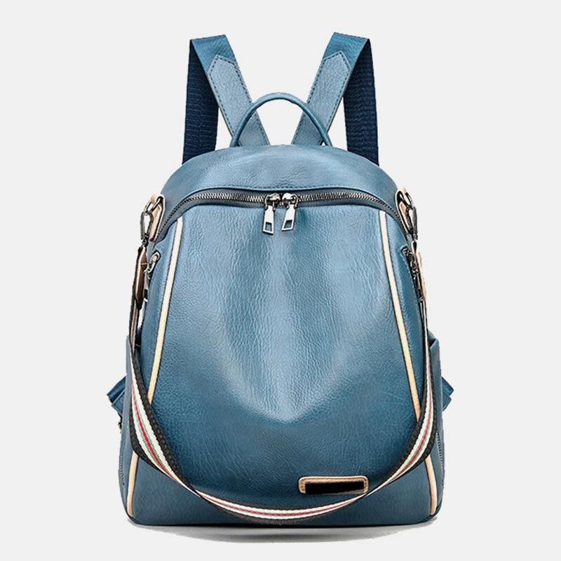 Kobiety Pu Leather Multi-Carry Codzienne Outdoor School Bag Plecak Torba Na Ramię