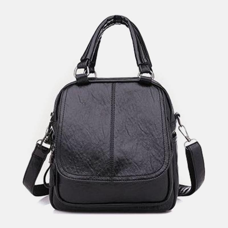 Kobiety Pu Leather Multi-Carry Vintage Wodoodporna Torba Crossbody Torba Na Ramię Plecak