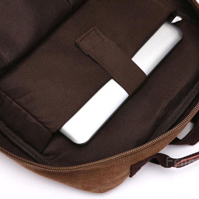 Mężczyźni Canvas Duża Pojemność Multi-Pocket Anti-Theft Codzienne Torba Podróżna Torba Na Komputer Plecaki