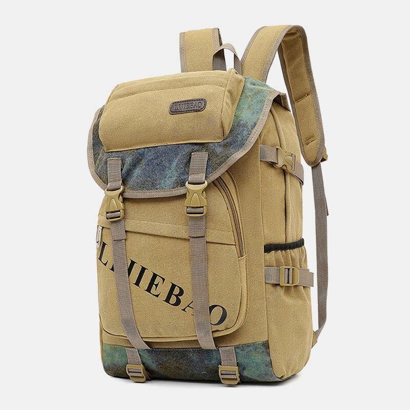 Mężczyźni Canvas Duża Pojemność Tactical Outdoor Traveling 14-Calowy Plecak Na Laptopa Plecak Szkolny