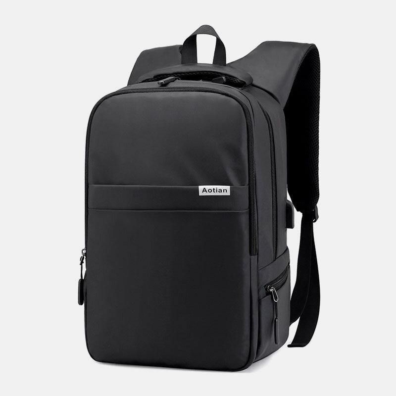 Męskie Ładowanie Usb Outdoor Nylon Travel Wodoodporna Torba Na Laptopa O Dużej Pojemności 13 Cali Torba Podróżna Plecak