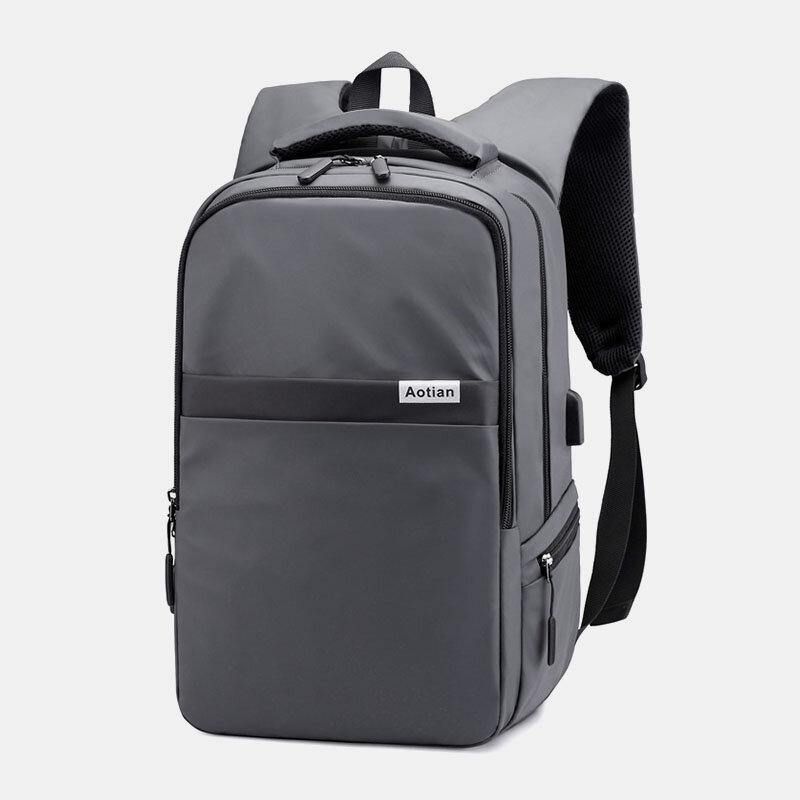 Męskie Ładowanie Usb Outdoor Nylon Travel Wodoodporna Torba Na Laptopa O Dużej Pojemności 13 Cali Torba Podróżna Plecak