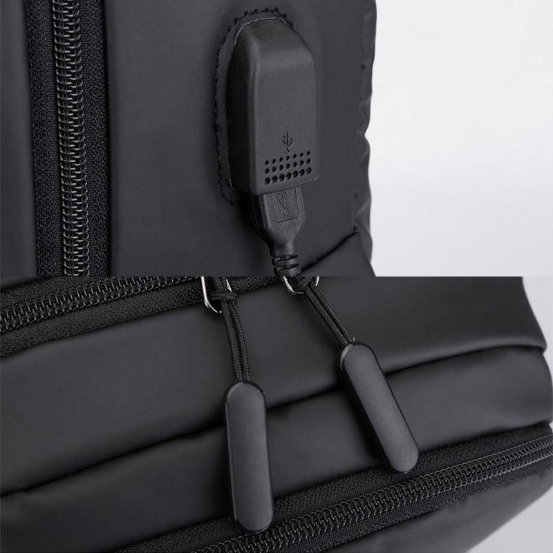 Męskie Ładowanie Usb Outdoor Nylon Travel Wodoodporna Torba Na Laptopa O Dużej Pojemności 13 Cali Torba Podróżna Plecak