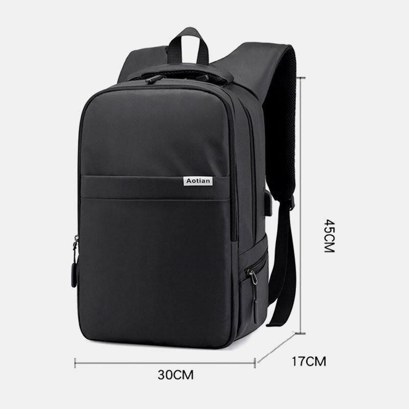 Męskie Ładowanie Usb Outdoor Nylon Travel Wodoodporna Torba Na Laptopa O Dużej Pojemności 13 Cali Torba Podróżna Plecak