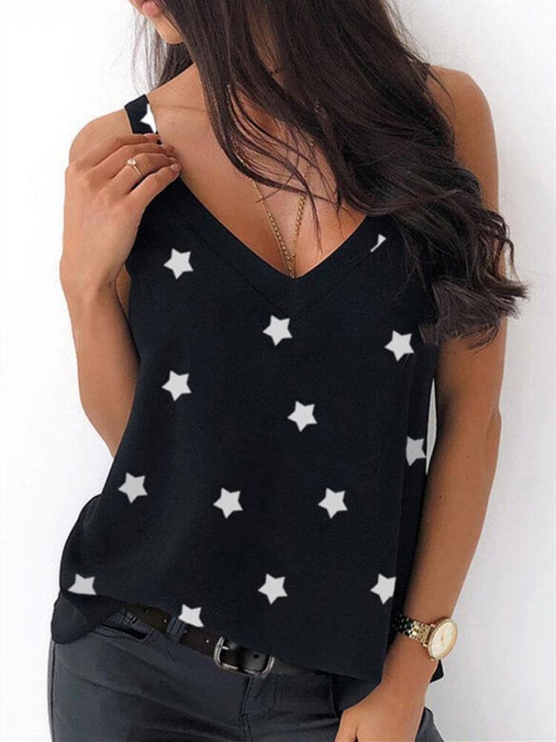 Codzienne Loose Star Printed Summer Tank Tops Dla Kobiet