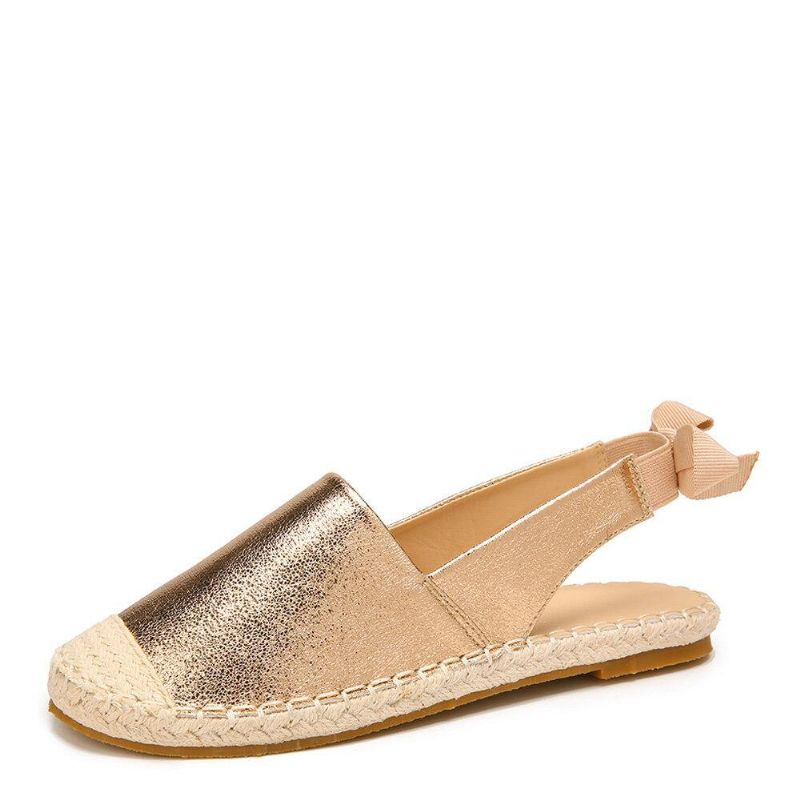 Kobiety Codzienne Closed Toe Bowknot Heel Espadrille Łączenie Mieszkania Sandały Rybaka