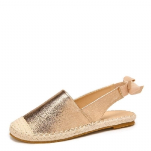 Kobiety Codzienne Closed Toe Bowknot Heel Espadrille Łączenie Mieszkania Sandały Rybaka