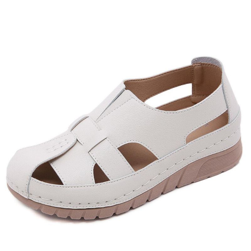 Kobiety Retro Closed Toe Antypoślizgowe Lekkie Slip On Sandały Rybaka