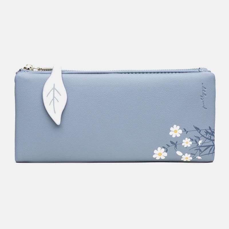 Damska 13 Miejsc Na Karty Bifold Flower Printed Long Wallet Bags Bag