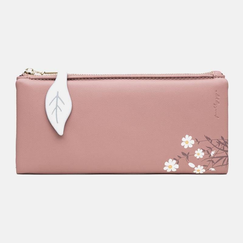 Damska 13 Miejsc Na Karty Bifold Flower Printed Long Wallet Bags Bag