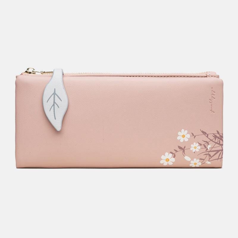 Damska 13 Miejsc Na Karty Bifold Flower Printed Long Wallet Bags Bag