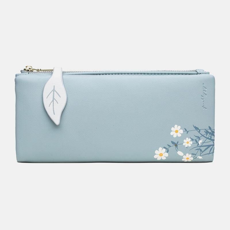 Damska 13 Miejsc Na Karty Bifold Flower Printed Long Wallet Bags Bag