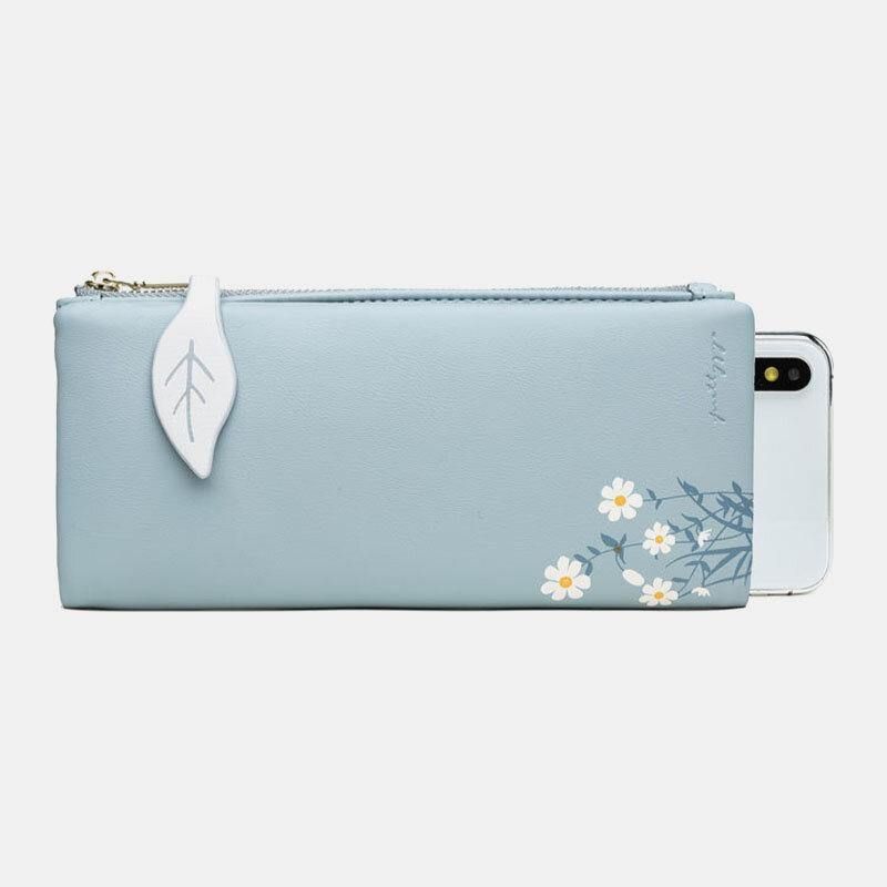 Damska 13 Miejsc Na Karty Bifold Flower Printed Long Wallet Bags Bag