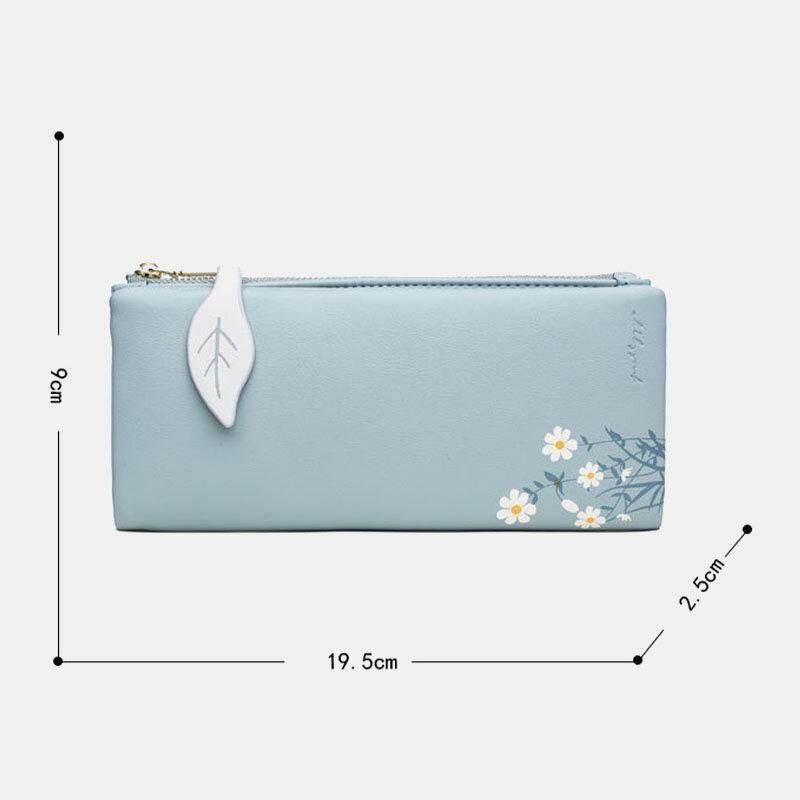 Damska 13 Miejsc Na Karty Bifold Flower Printed Long Wallet Bags Bag