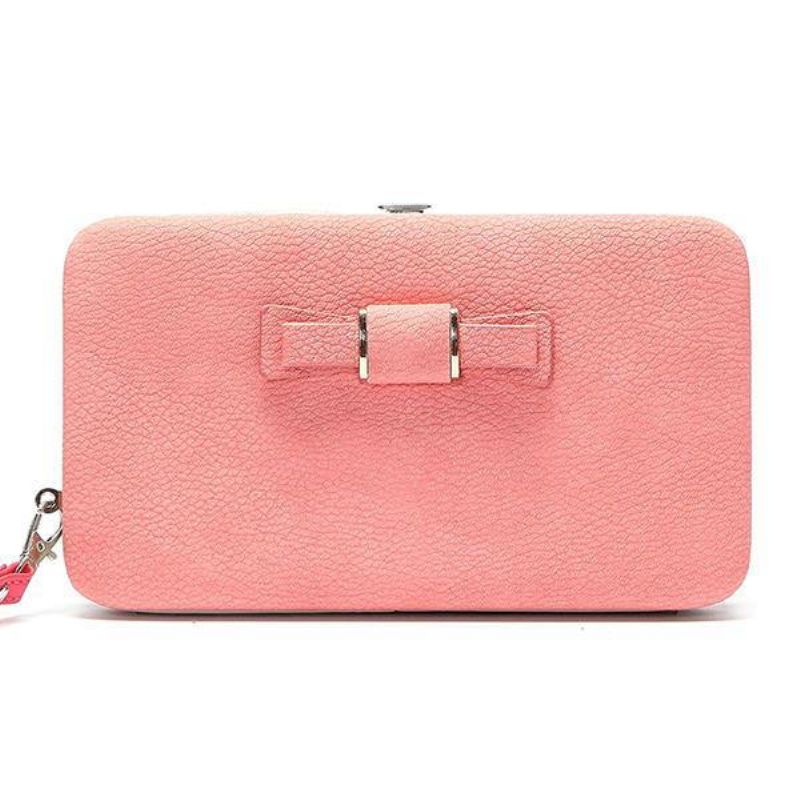 Kobiety Candy Color Bowkot 5.5 Cala Portfele Na Telefon Etui Hasp Long Purse Clutches