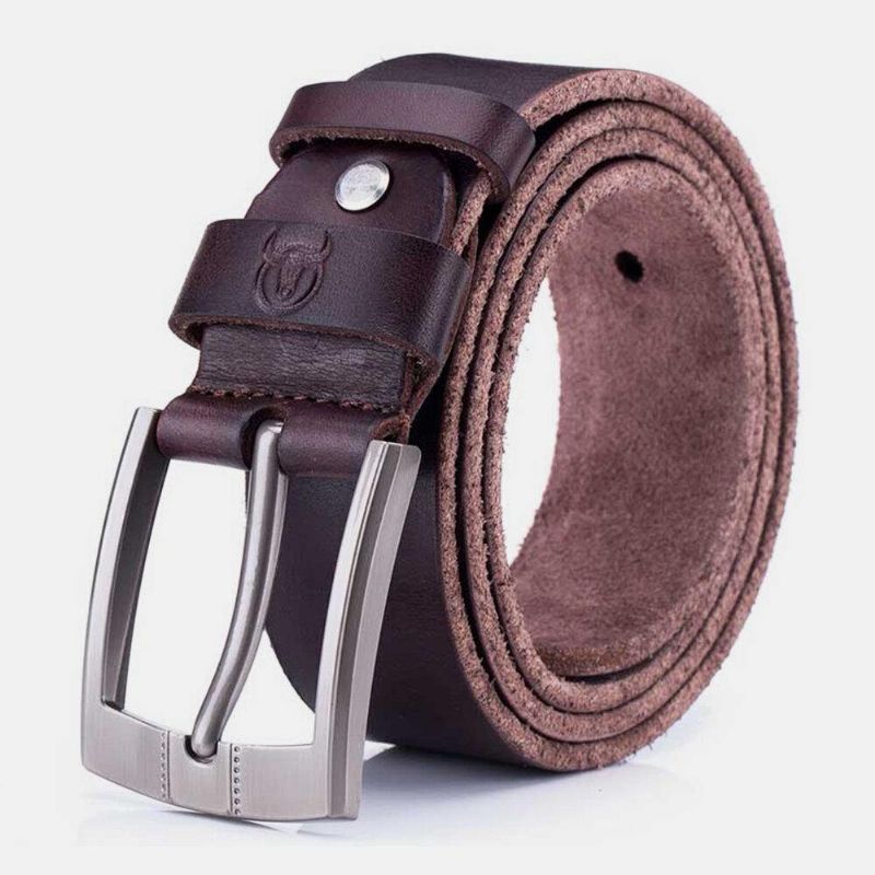 Bullcaptain Skórzana Maść Z Prawdziwej Skóry Business Codzienne Pin Buckle Belt Skórzany Pasek Dla Mężczyzn