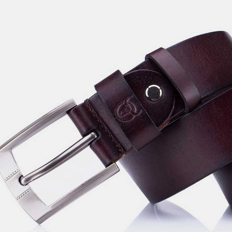 Bullcaptain Skórzana Maść Z Prawdziwej Skóry Business Codzienne Pin Buckle Belt Skórzany Pasek Dla Mężczyzn