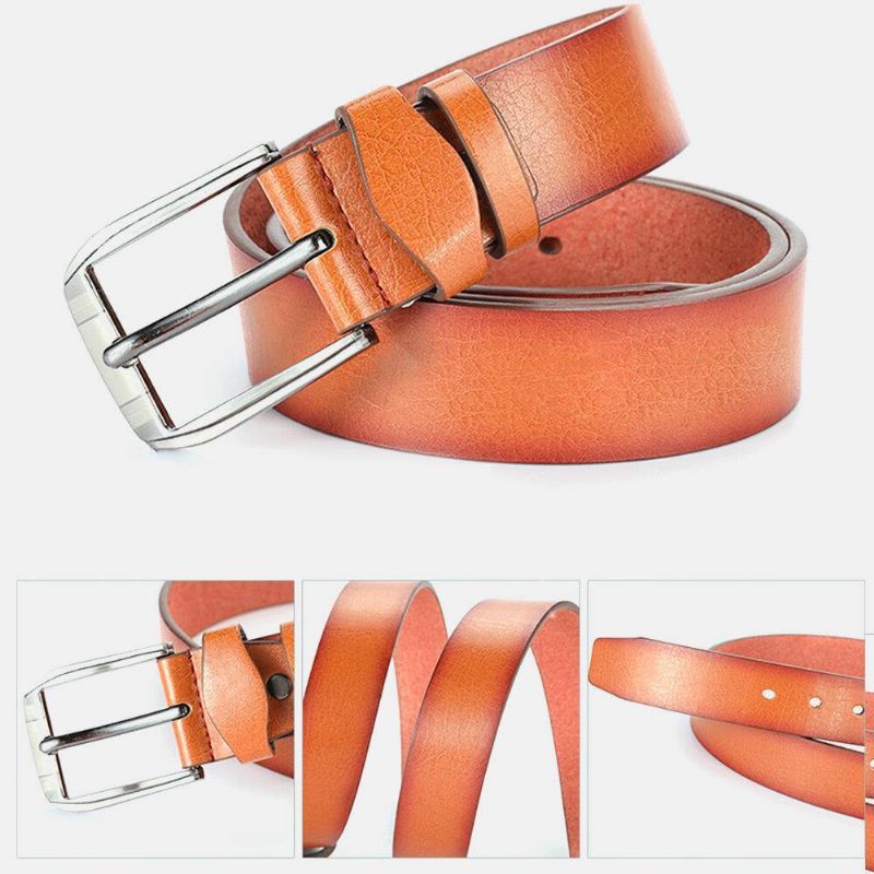 Mężczyźni Faux Leather 120 Cm Pin Buckle Business Codzienne Moda Skórzany Pasek Do Spodni