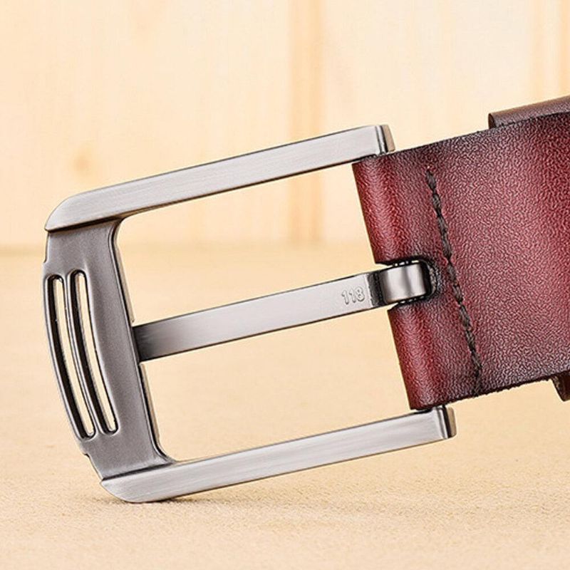 Mężczyźni Prawdziwa Skóra 105/110/115/120/125/130 Cm Retro Dzikie Pin Buckle Jeans Garnitury Pasa Ze Skóry Bydlęcej