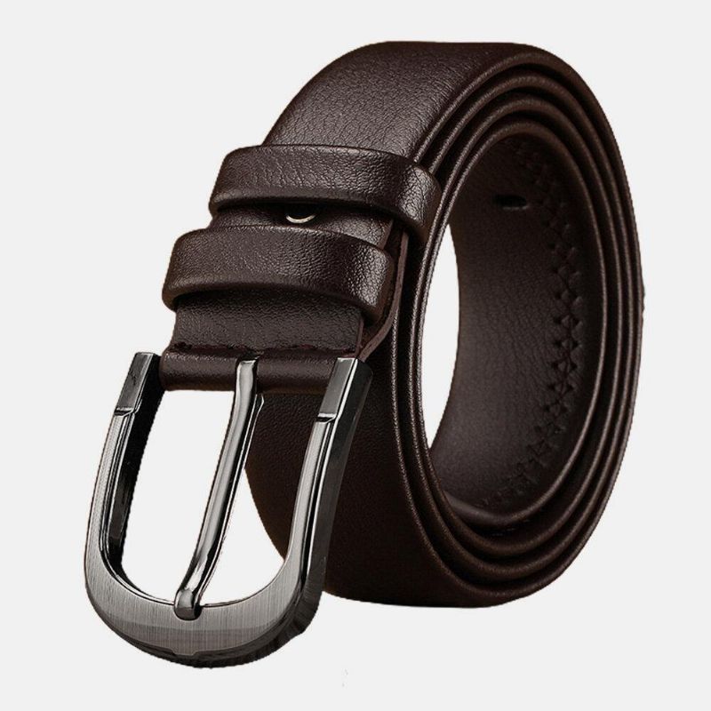 Mężczyźni Pu Leather Odporny Na Zużycie 120 Cm Pin Buckle Retro Wild Codzienne Jeans Pasuje Do Garnituru