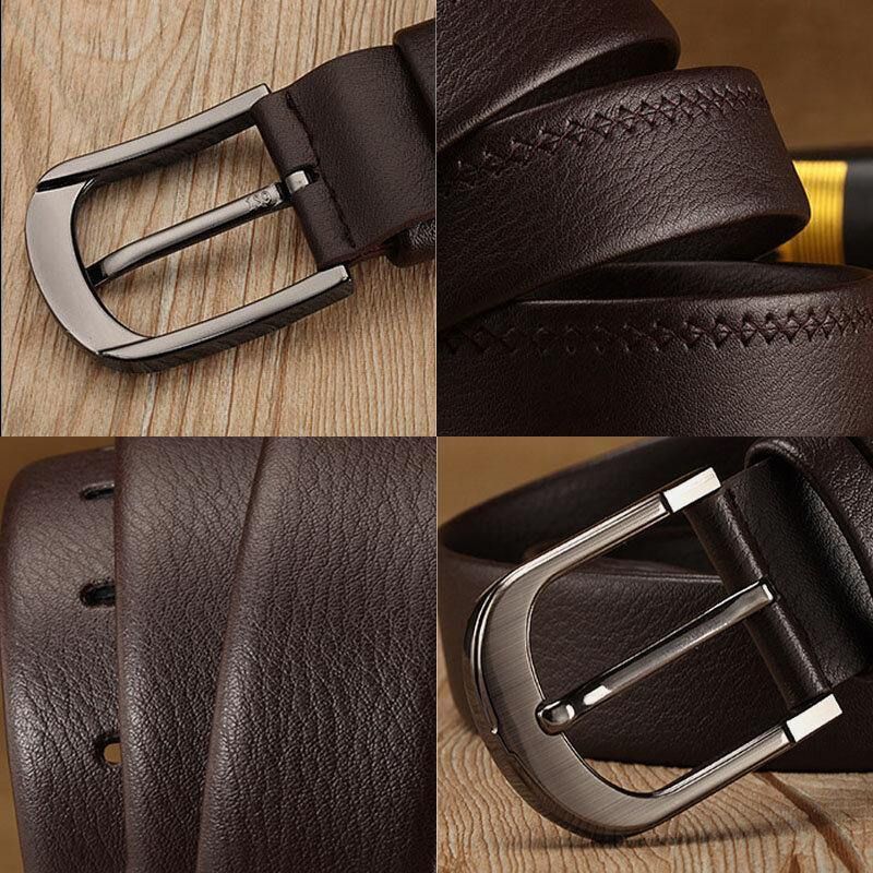 Mężczyźni Pu Leather Odporny Na Zużycie 120 Cm Pin Buckle Retro Wild Codzienne Jeans Pasuje Do Garnituru