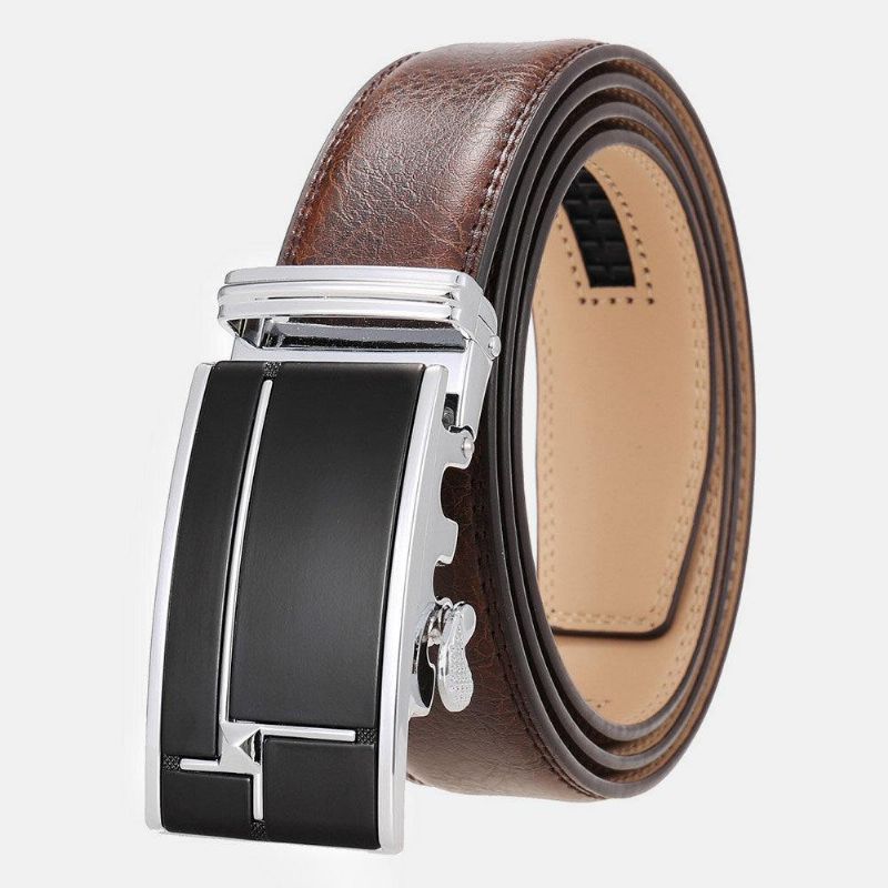 Męska Skórzana Prostokątna Automatyczna Klamra 3.5 Cm Codzienne Business Wild Belt