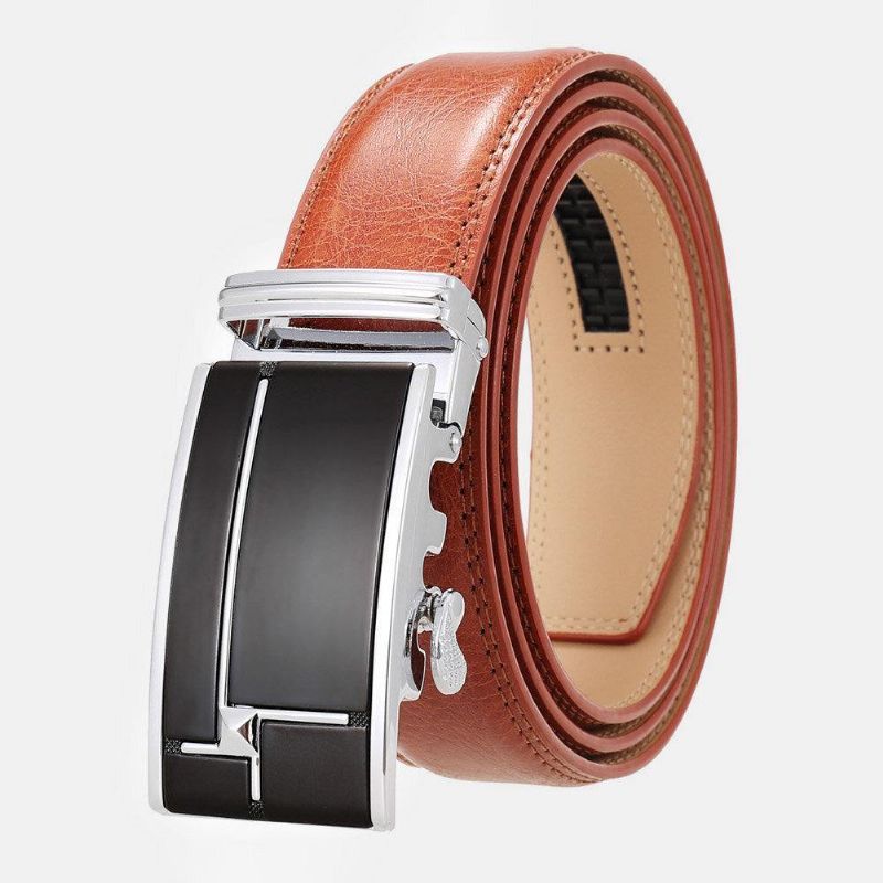 Męska Skórzana Prostokątna Automatyczna Klamra 3.5 Cm Codzienne Business Wild Belt