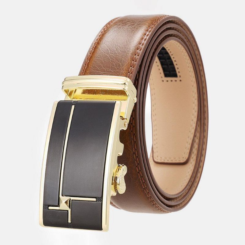 Męska Skórzana Prostokątna Automatyczna Klamra 3.5 Cm Codzienne Business Wild Belt