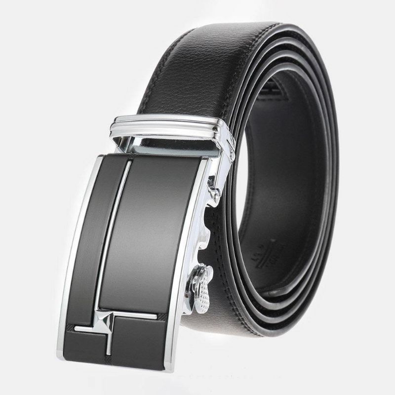 Męska Skórzana Prostokątna Automatyczna Klamra 3.5 Cm Codzienne Business Wild Belt