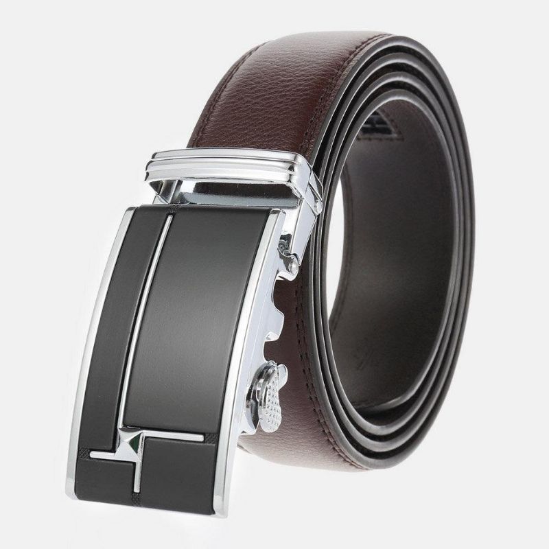 Męska Skórzana Prostokątna Automatyczna Klamra 3.5 Cm Codzienne Business Wild Belt