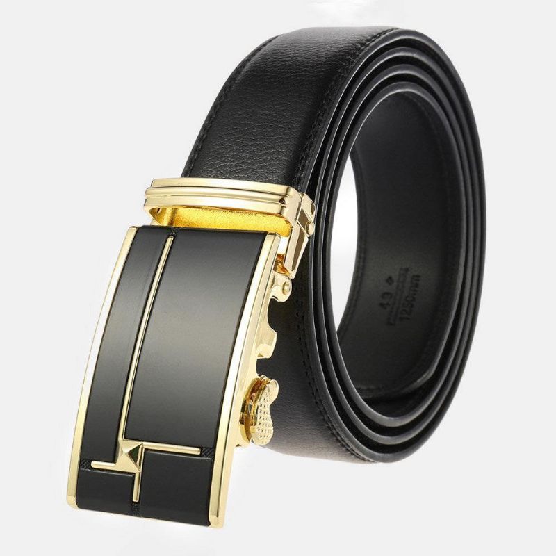 Męska Skórzana Prostokątna Automatyczna Klamra 3.5 Cm Codzienne Business Wild Belt