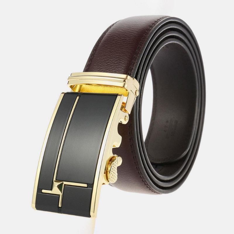 Męska Skórzana Prostokątna Automatyczna Klamra 3.5 Cm Codzienne Business Wild Belt