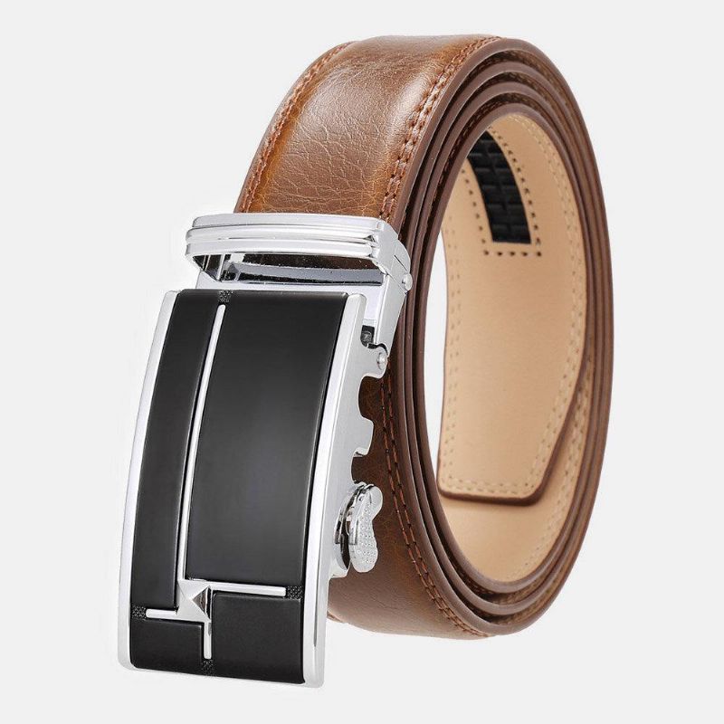 Męska Skórzana Prostokątna Automatyczna Klamra 3.5 Cm Codzienne Business Wild Belt