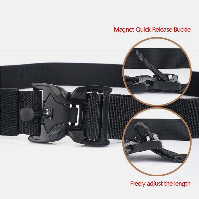 Męskie Nylonowe Plecione 125Cm Magnes Quick Release Buckle Odporne Na Zużycie Outdoor Military Training Pasy Taktyczne