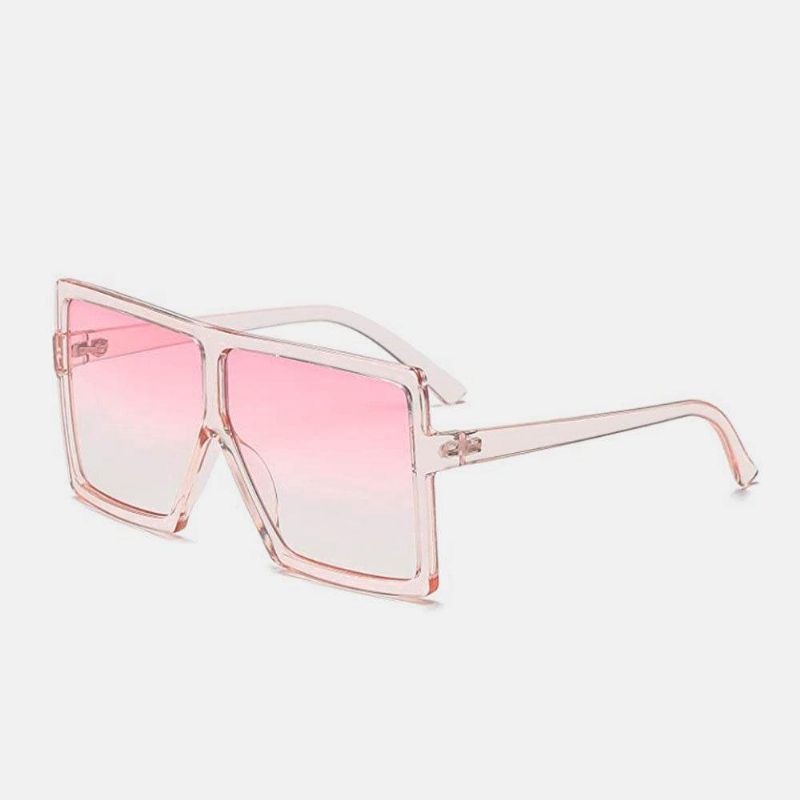 Kobiety Vintage Oversize Square Frame Wielokolorowe Modne Okulary Przeciwsłoneczne Chroniące Przed Promieniowaniem Uv