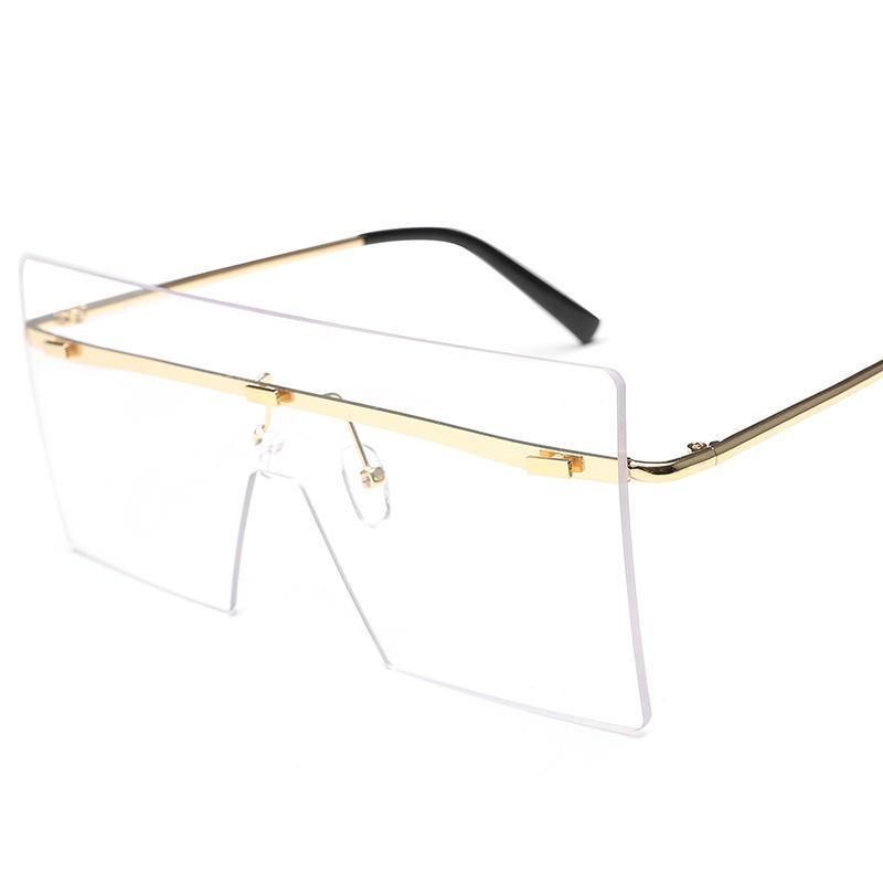 Kwadratowe Okulary Solid Color Gradient Transparentne Okulary