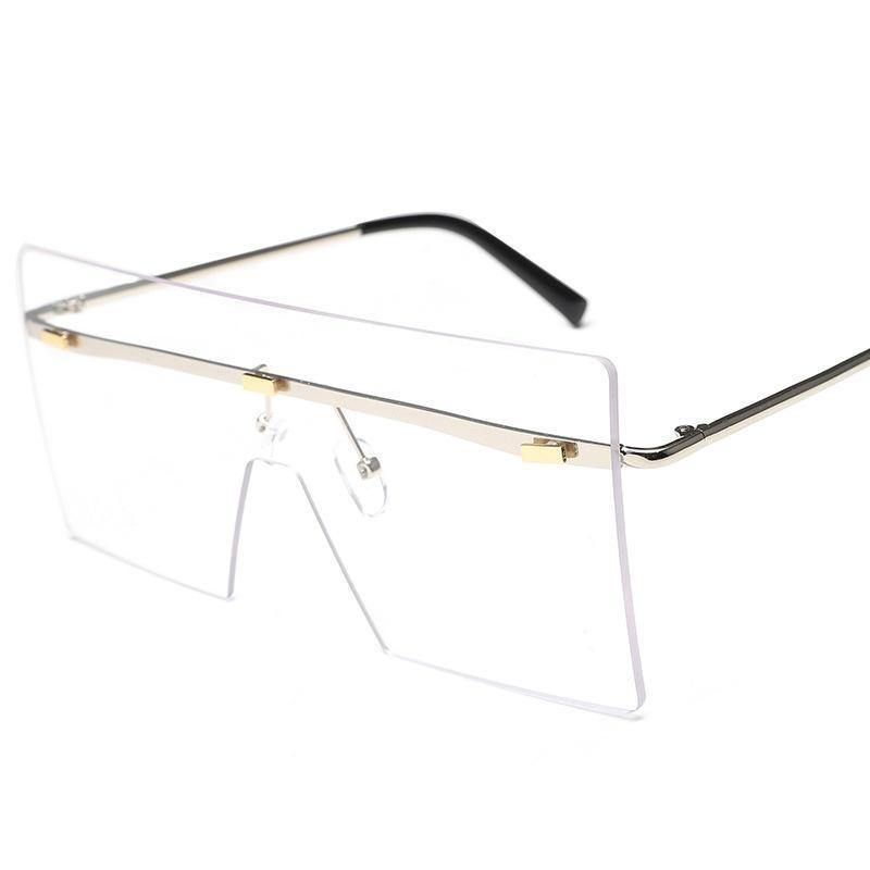 Kwadratowe Okulary Solid Color Gradient Transparentne Okulary