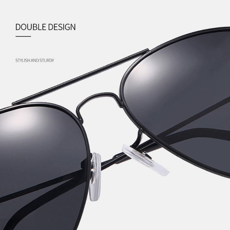 Unisex Alloy Full Frame Double Bridge Toad Glasses Spolaryzowane Uv 400 All-Match Retro Sunglasses