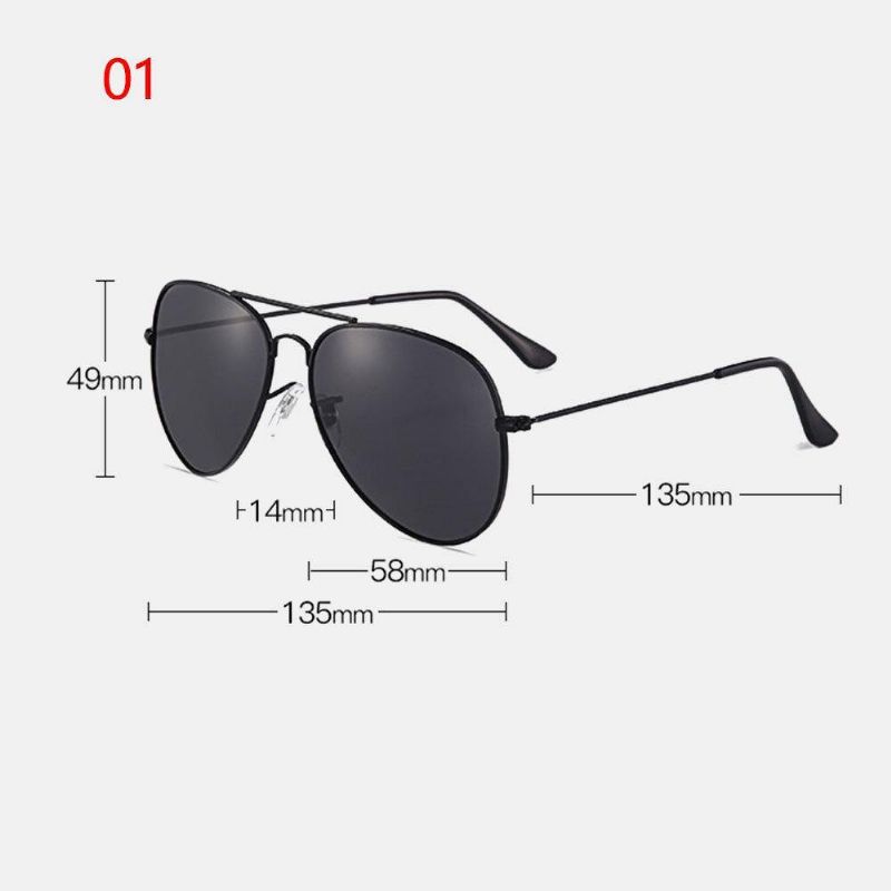 Unisex Alloy Full Frame Double Bridge Toad Glasses Spolaryzowane Uv 400 All-Match Retro Sunglasses