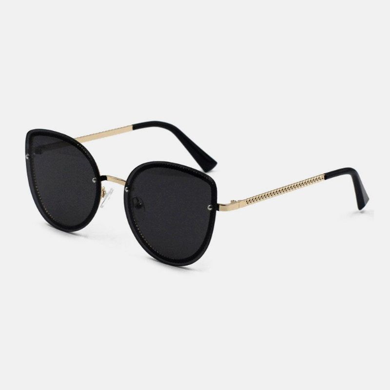 Unisex Drop Shape Metalowe Pełne Ramki Przyciemniane Soczewki Ochrona Uv Modne Okulary Przeciwsłoneczne