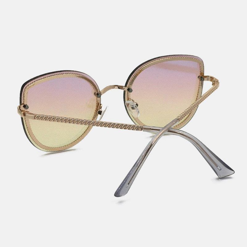 Unisex Drop Shape Metalowe Pełne Ramki Przyciemniane Soczewki Ochrona Uv Modne Okulary Przeciwsłoneczne