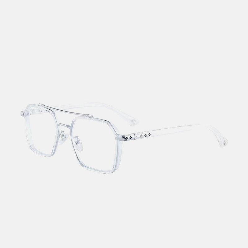 Unisex Duże Pełnoklatkowe Podwójne Mostki Anty-Niebieskie Lekkie Anty-Uv Okulary Przeciwsłoneczne W Stylu Vintage